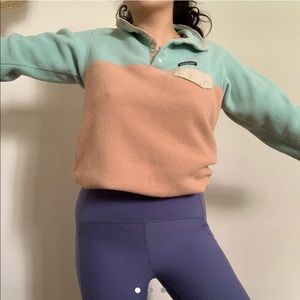 patagonia tricolor synchilla snap fleece pullover